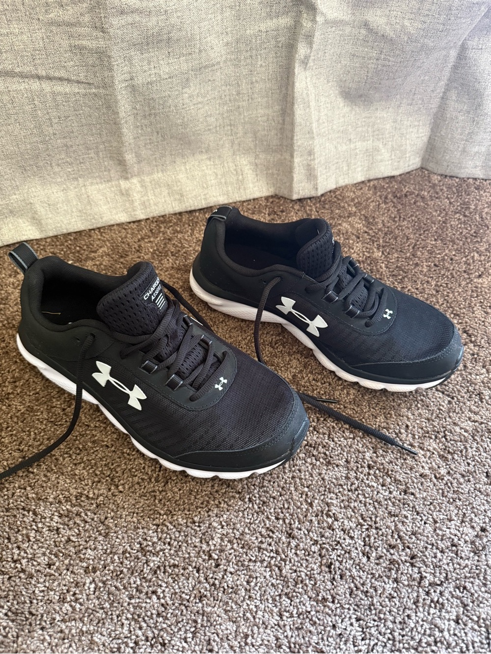 Under Armour Men’s Black Athletic Sneakers with White Logo